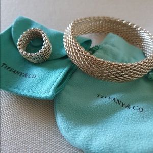 Tiffany&Co Sterling Silver Somerset Mesh Bracelet and Ring